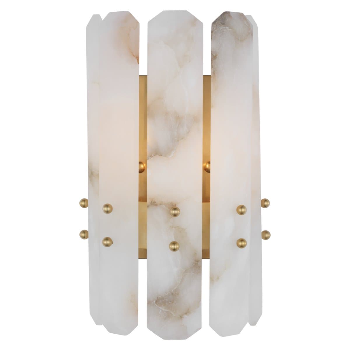 Visual Comfort Signature | Bonnington Wall Sconce — Hand-Rubbed Antique Brass, Alabaster