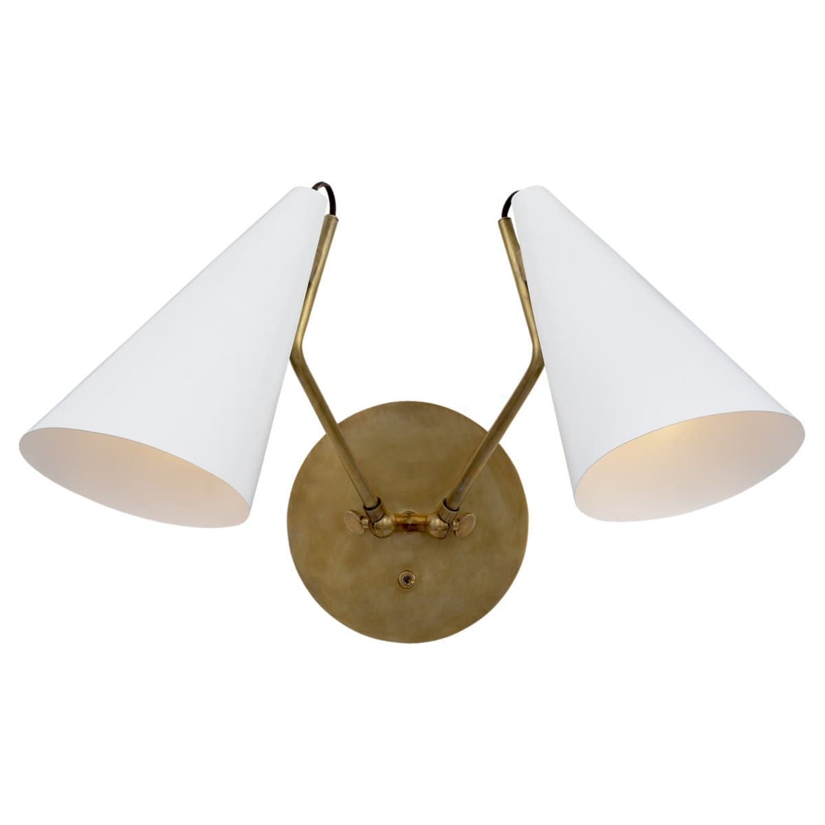 Visual Comfort Signature | Clemente Double Wall Sconce — Black and Hand-Rubbed Antique Brass - alternate view