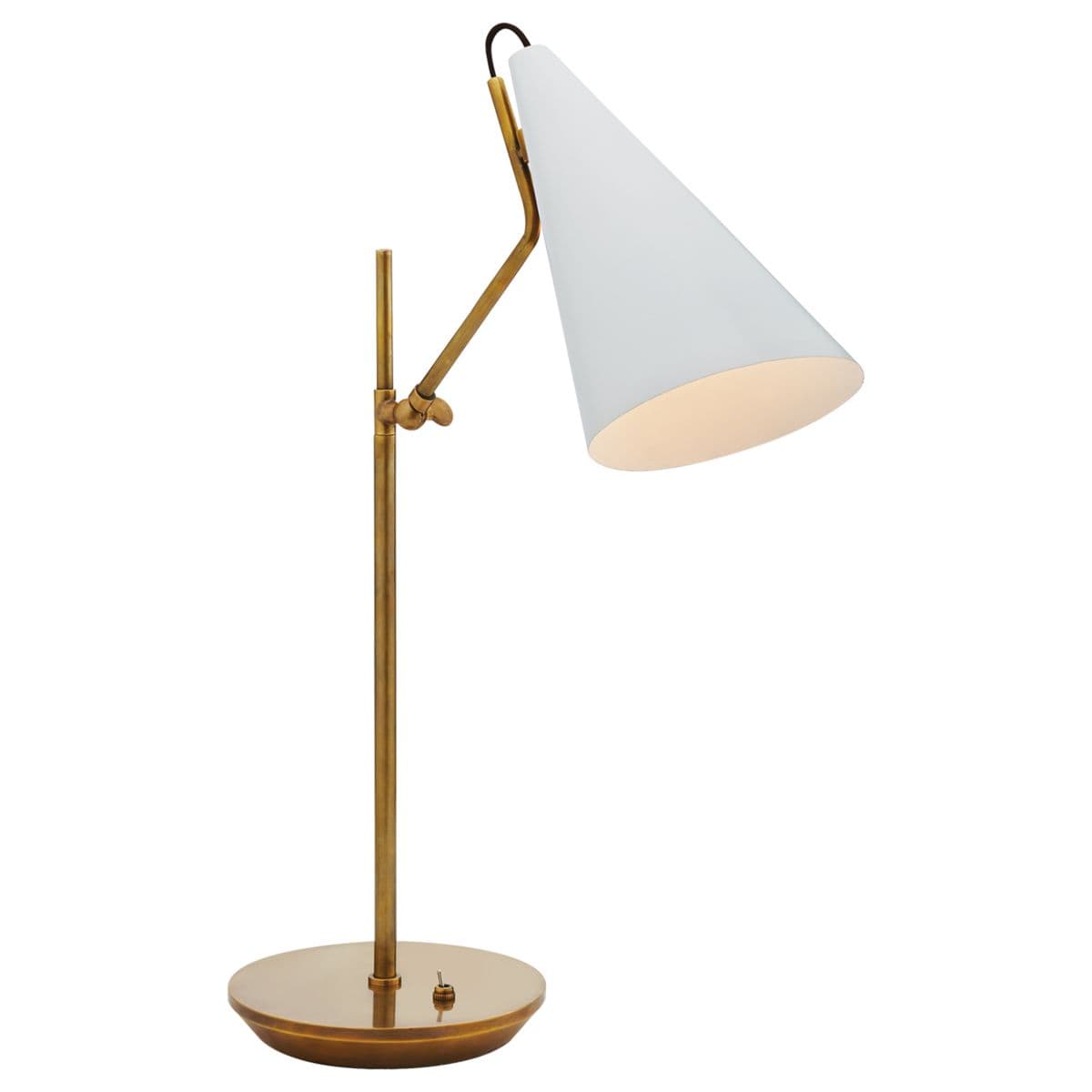 Visual Comfort Signature | Clemente Table Lamp — White and Hand-Rubbed Antique Brass