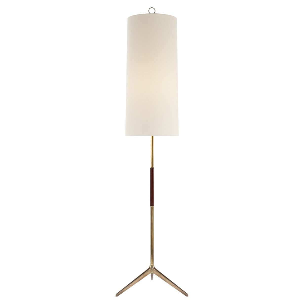 Visual Comfort Signature | Frankfort Floor Lamp — Hand-Rubbed Antique Brass with Mahogany
