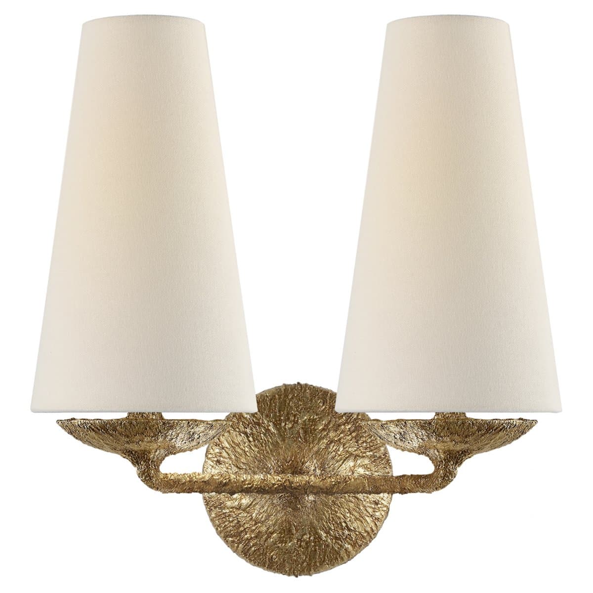 Visual Comfort Signature | Fontanie Double Wall Sconce — Gilded Plaster