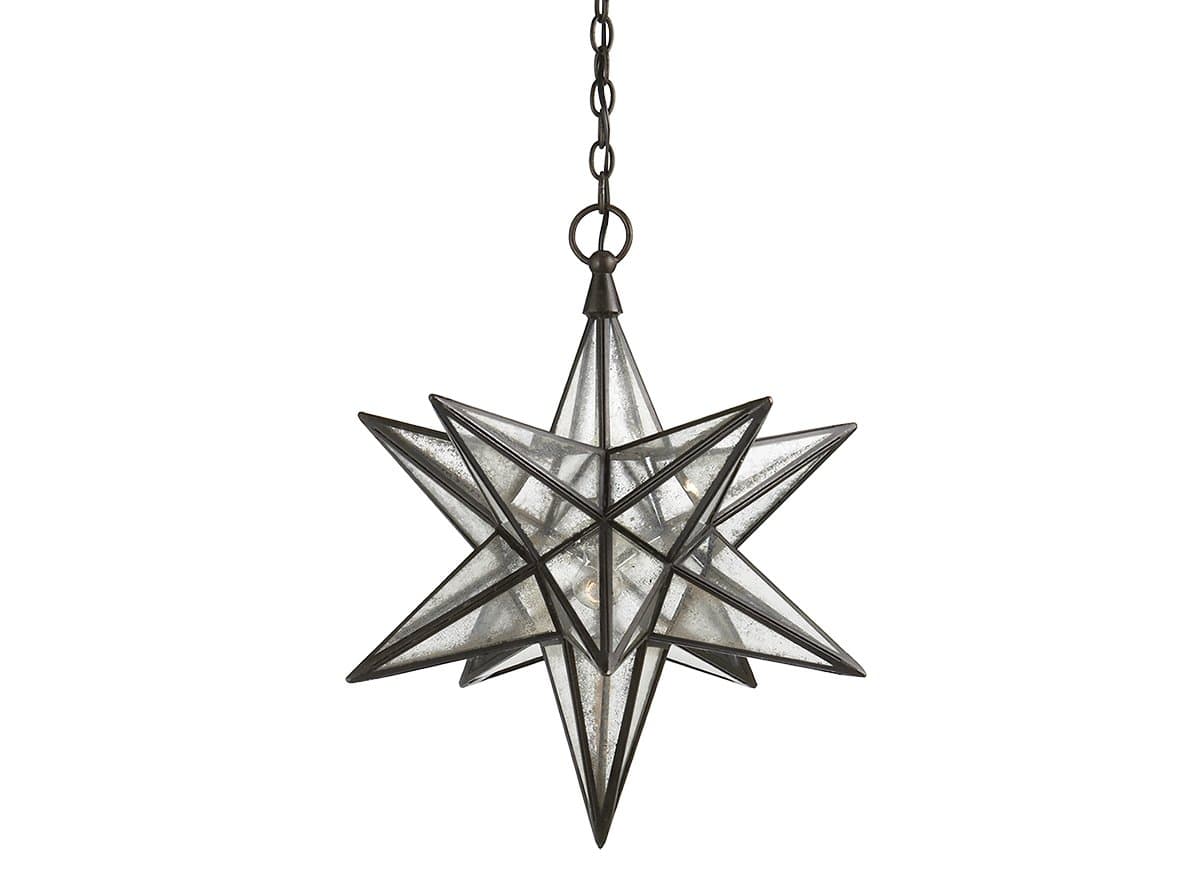 Visual Comfort Signature | Moravian Star Pendant — Aged Iron, Medium