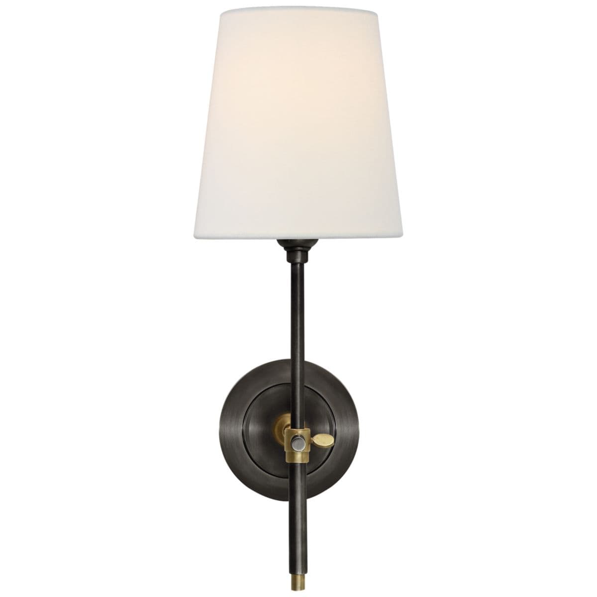 Visual Comfort Signature | Bryant Decorative Wall Sconce — Bronze and Hand-Rubbed Antique Brass, Linen