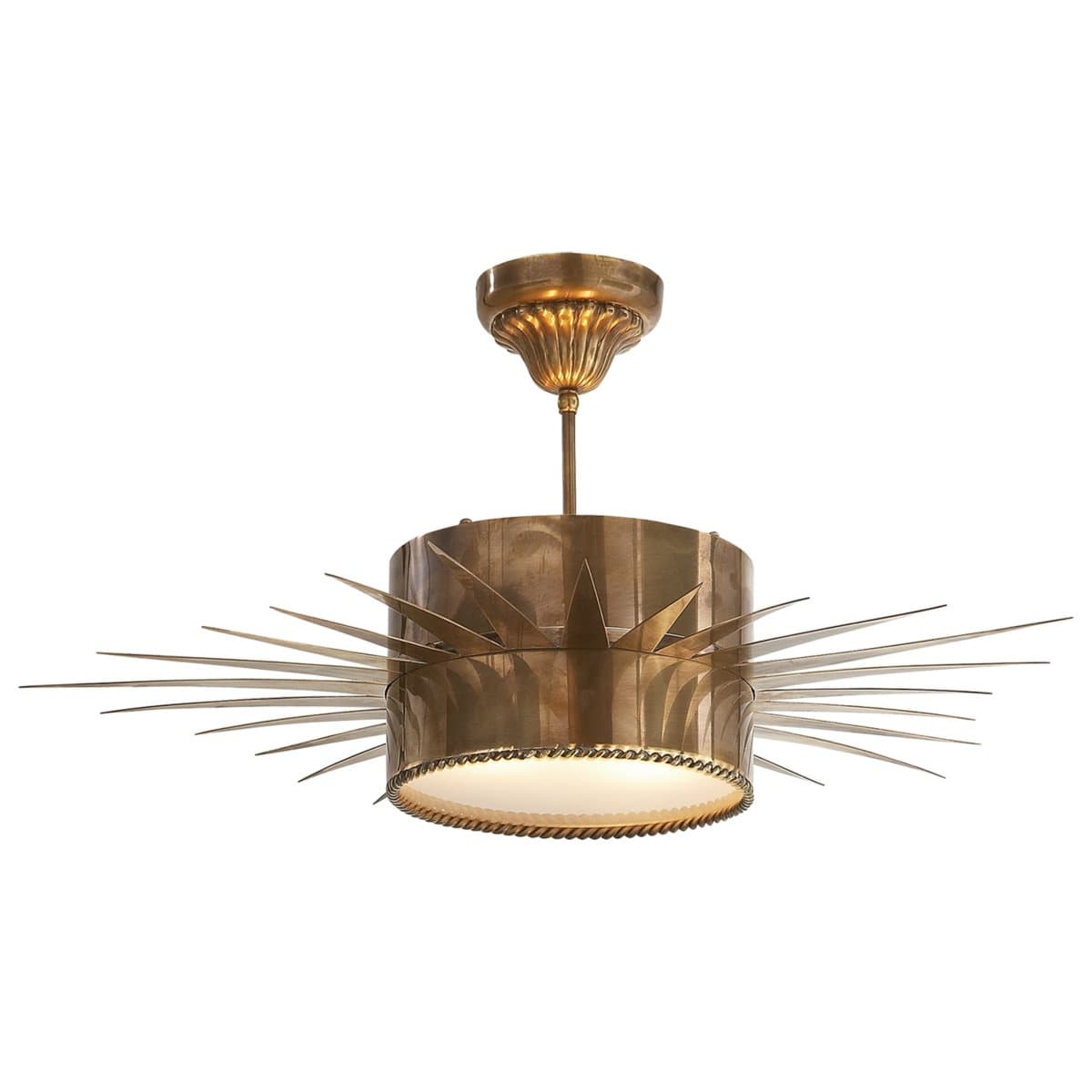 Visual Comfort Signature | Soleil Semi-Flushmount — Hand-Rubbed Antique Brass, Large