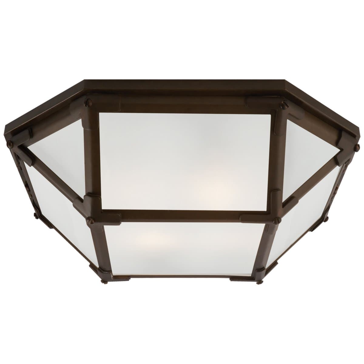 Visual Comfort Signature | Morris Flushmount — Frosted, Antique Zinc, Small