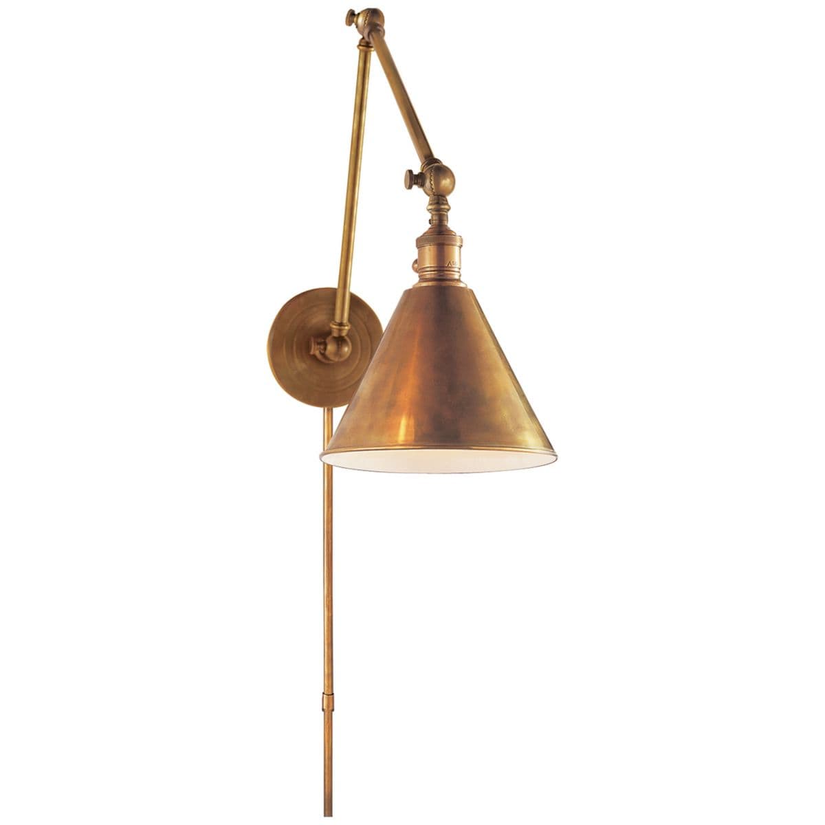 Visual Comfort Signature | Boston Functional Double Arm Library Light by Visual Comfort — Hand-Rubbed Antique Brass