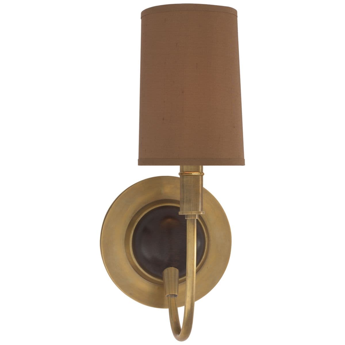 Visual Comfort Signature | Elkins Wall Sconce — Natural Paper, Antique Brass with Chocolate