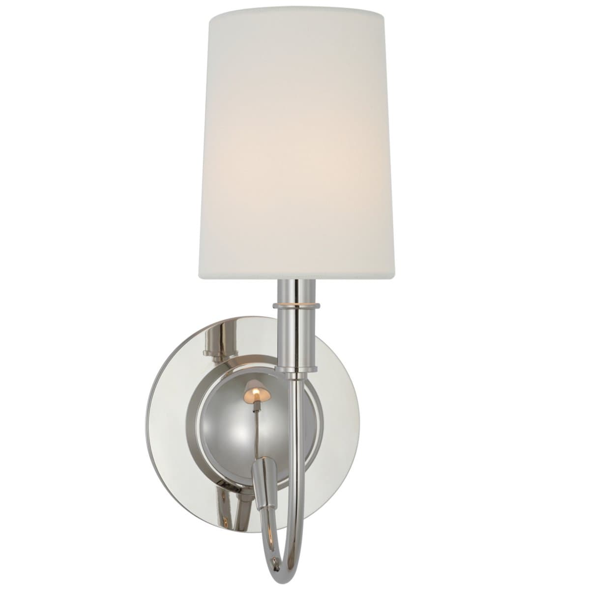 Visual Comfort Signature | Elkins Wall Sconce — Linen, Polished Nickel