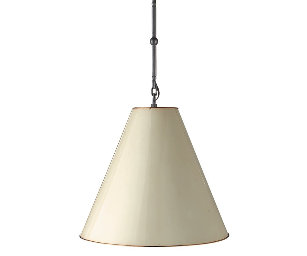 Visual Comfort Signature | Goodman Pendant — Linen, Bronze, Medium