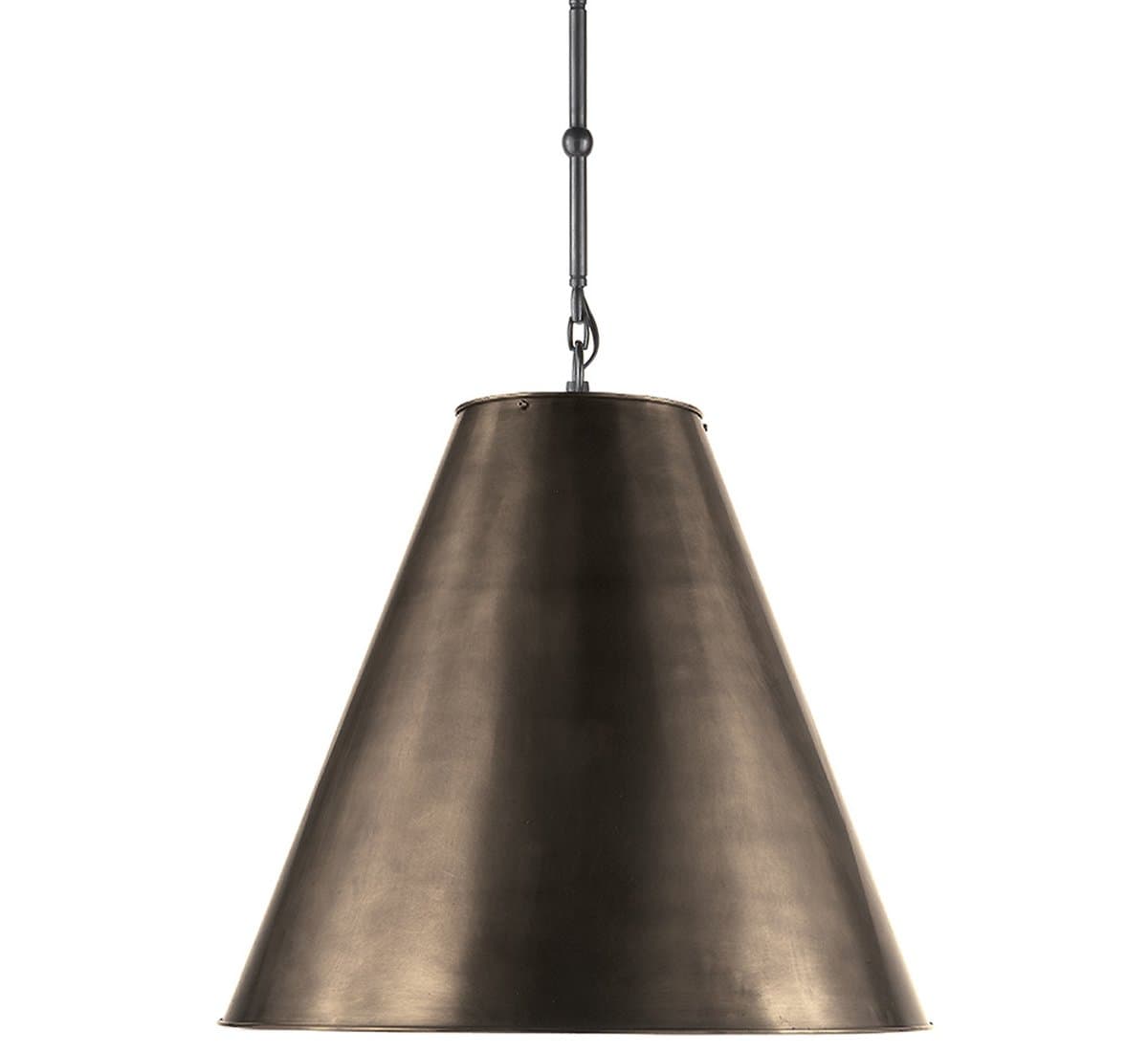 Visual Comfort Signature | Goodman Pendant — Bronze with White Interior, Bronze, Medium
