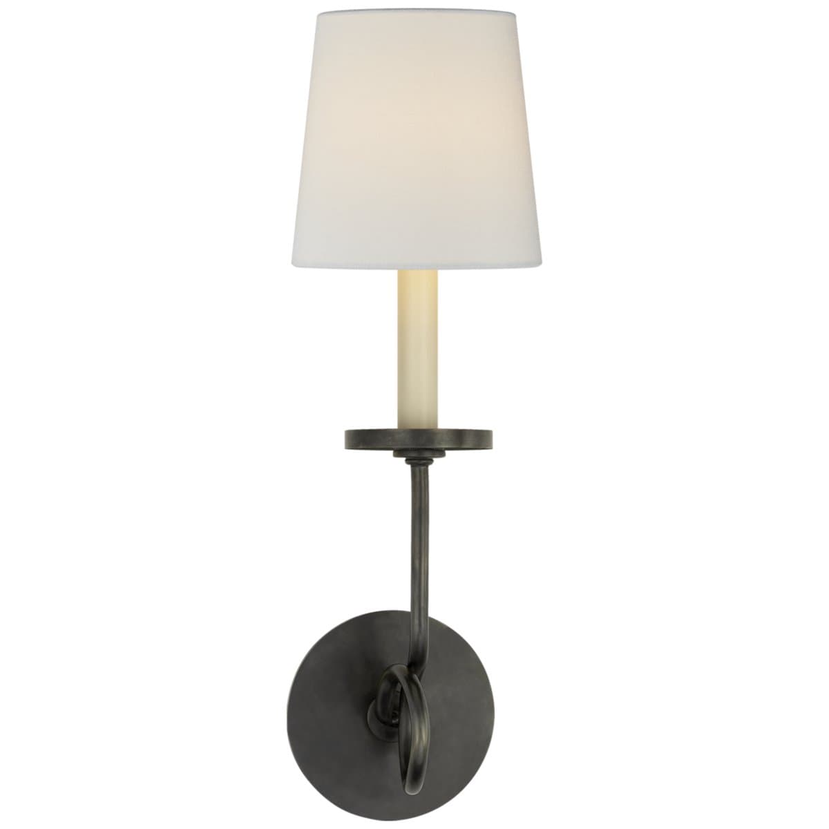 Visual Comfort Signature | Symmetric Twist Wall Sconce — Bronze, Linen