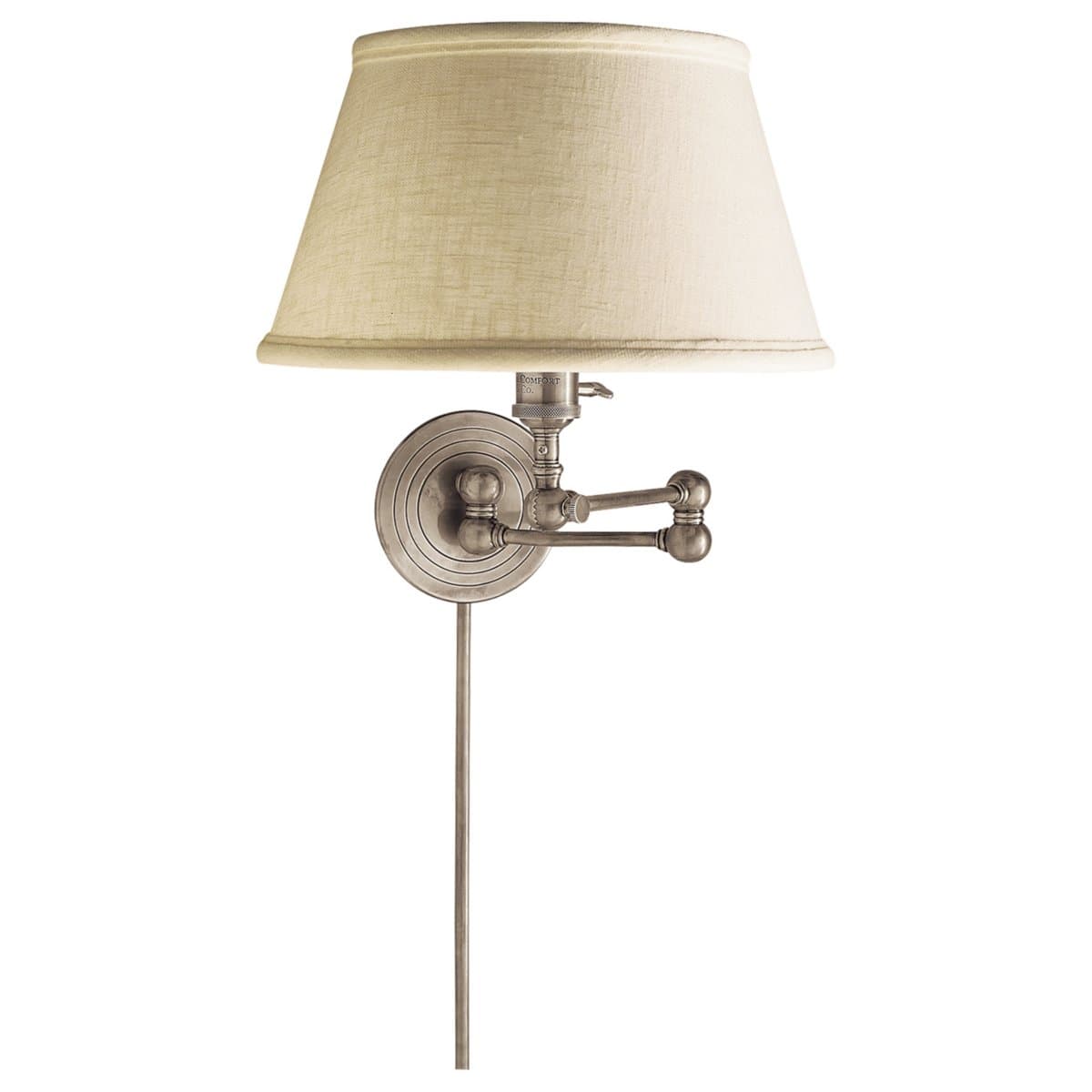 Visual Comfort Signature | Boston Linen Swing Arm — Antique Nickel