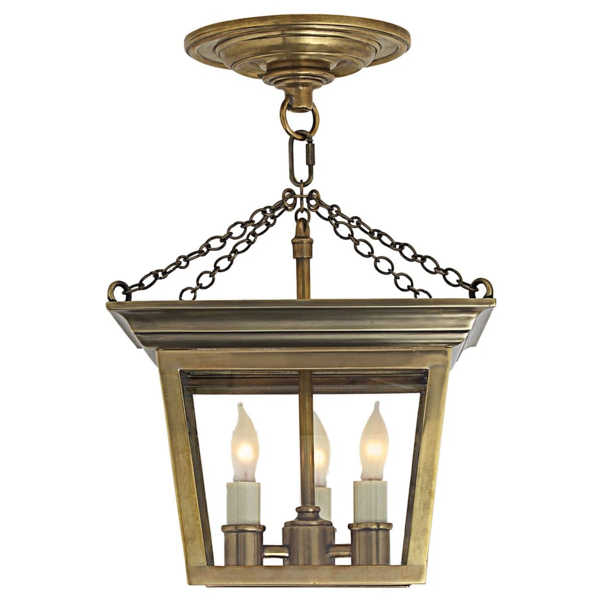 Visual Comfort Signature | Cornice Semi-Flushmount — Hand-Rubbed Antique Brass