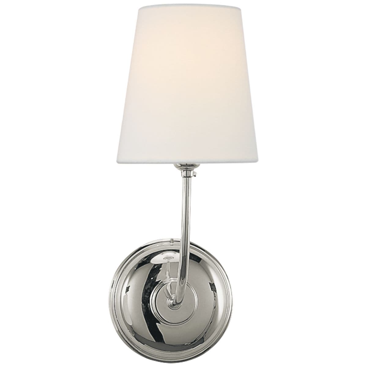 Visual Comfort Signature | Vendome Single Wall Sconce — Polished Nickel, Linen