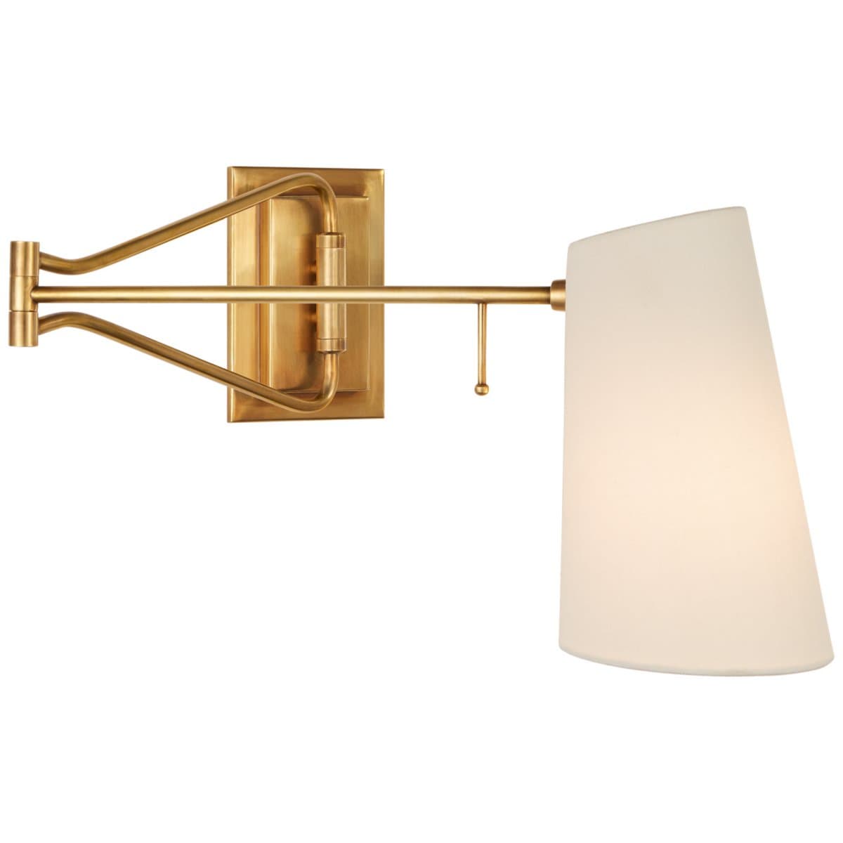 Visual Comfort Signature | Keil Swing Arm Wall Sconce — Hand-Rubbed Antique Brass