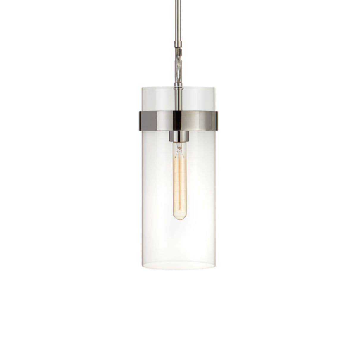 Visual Comfort Signature | Presidio Medium Pendant — Polished Nickel