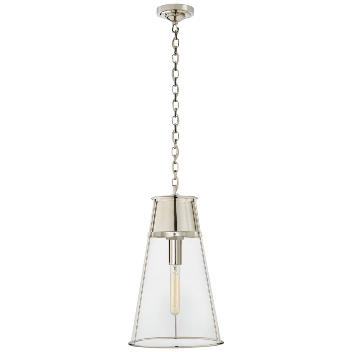 Visual Comfort Signature | Robinson Pendant — Polished Nickel with Clear Glass