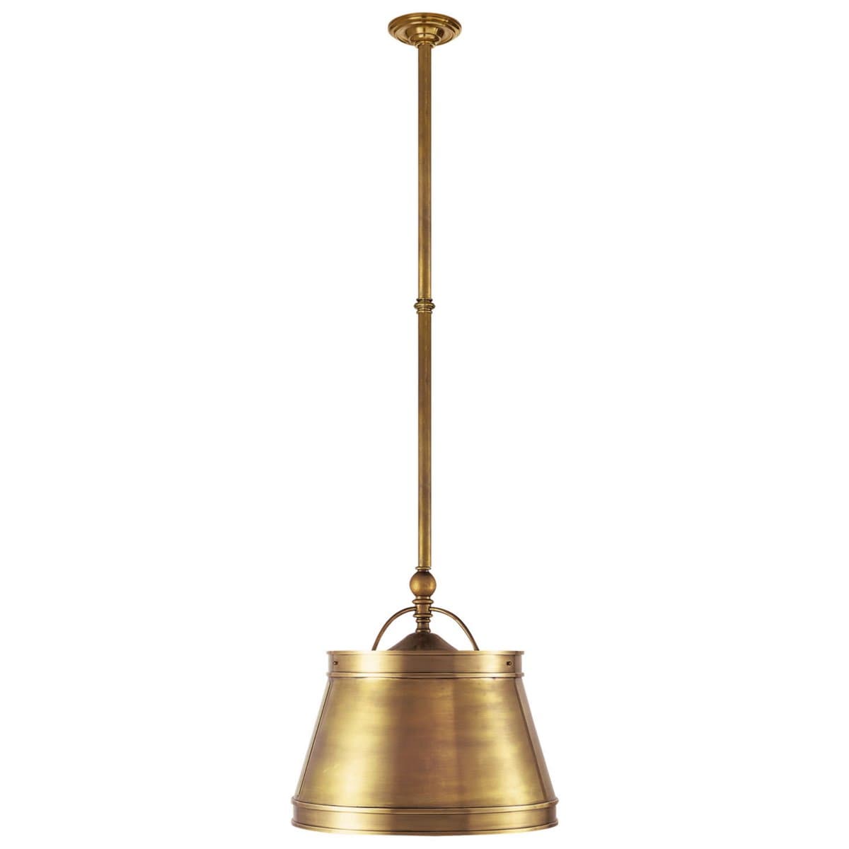 Visual Comfort Signature | Sloane Shop Pendant — Antique-Burnished Brass with Antique-Burnished Brass Shade