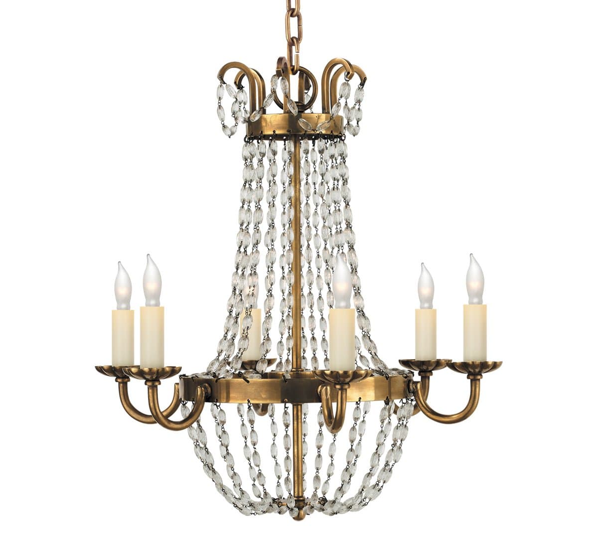 Visual Comfort Signature | Paris Flea Market Chandelier — Antique-Burnished Brass, Small