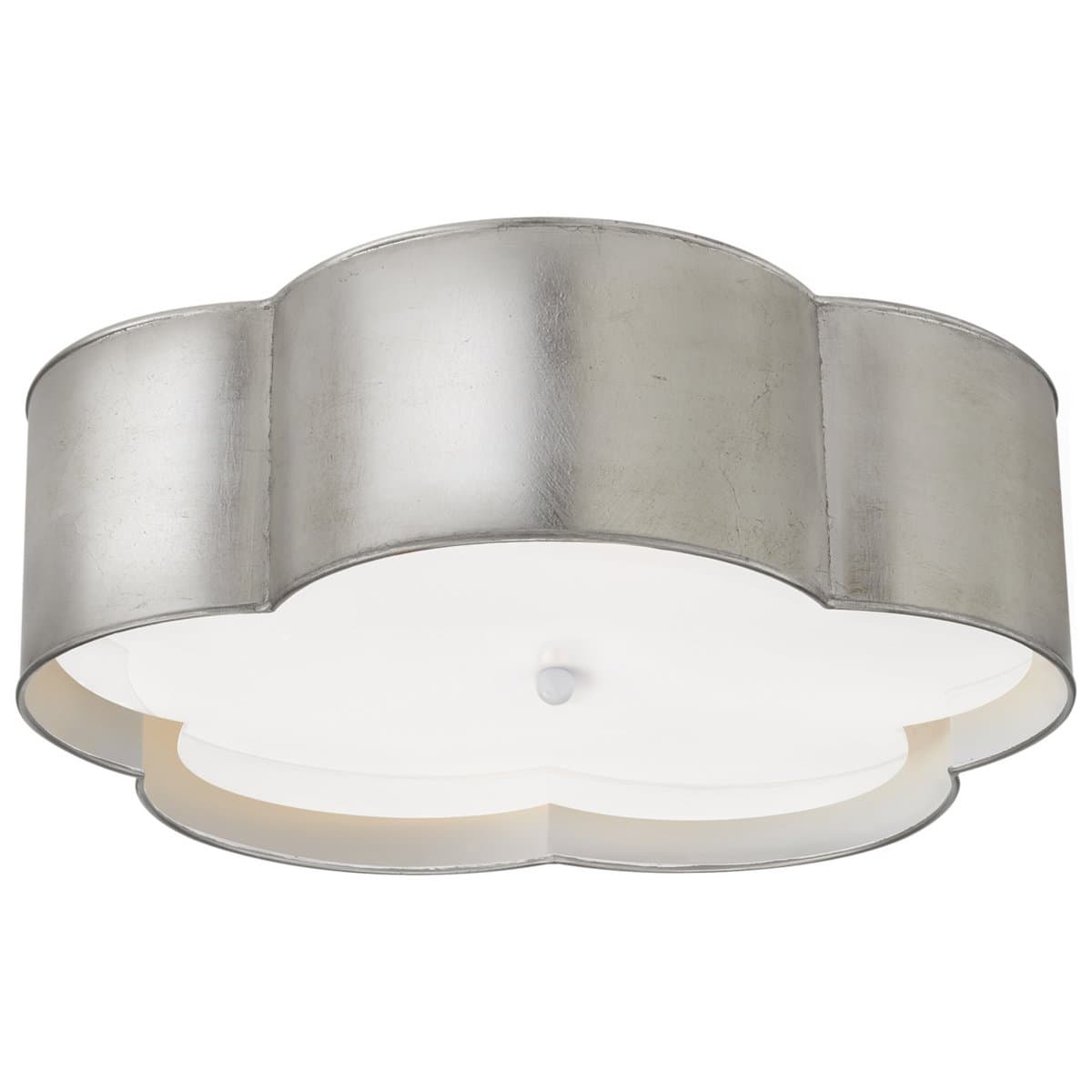 Visual Comfort Signature | Bryce Flower Flushmount — Burnished Silver Leaf and White