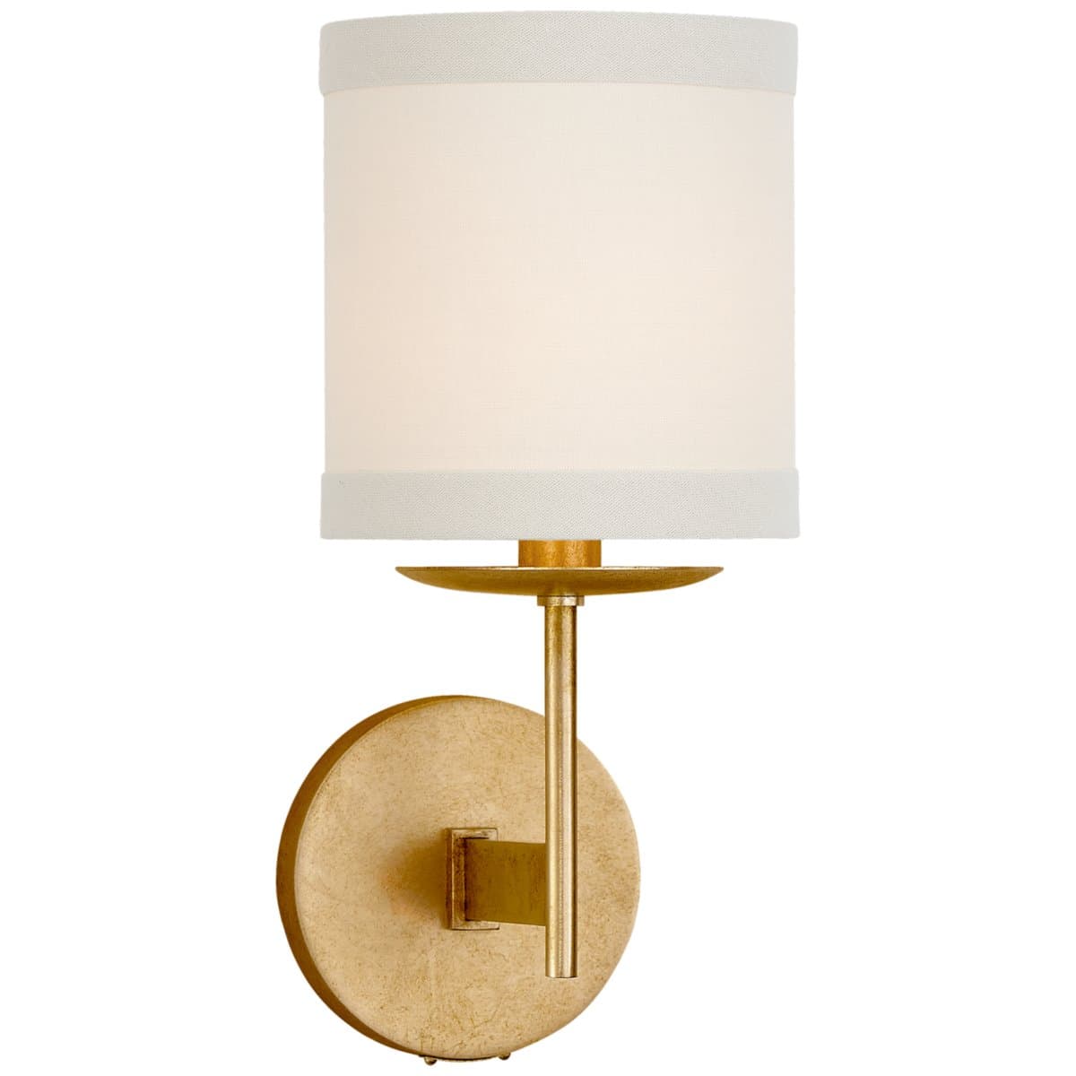Visual Comfort Signature | Walker Wall Sconce — Gild with Cream Linen Shade