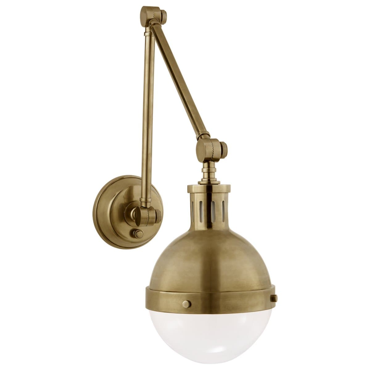 Visual Comfort Signature | Hicks Adjustable Wall Sconce — Hand-Rubbed Antique Brass