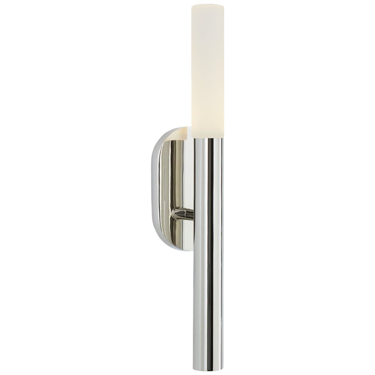 Visual Comfort Signature | Rousseau LED Bath Wall Sconce — Polished Nickel with Etched Crystal, Small