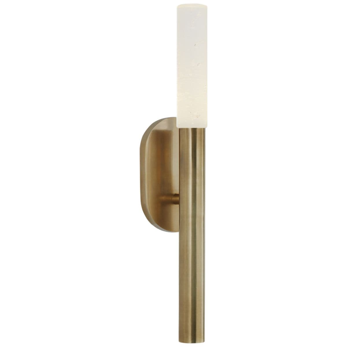 Visual Comfort Signature | Rousseau LED Bath Wall Sconce — Antique-Burnished Brass with Etched Crystal, Small
