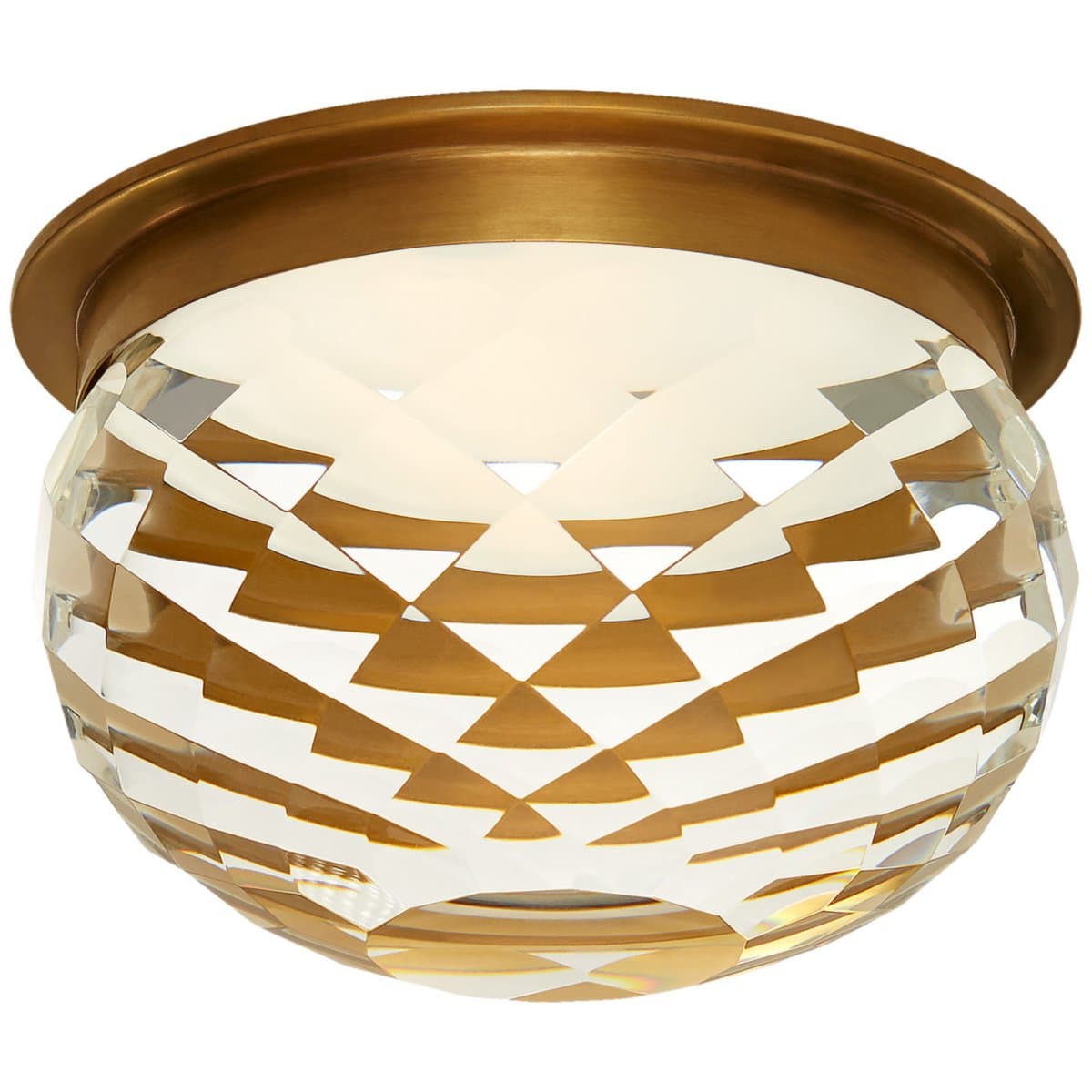 Visual Comfort Signature | Hillam Solitaire LED Flushmount — Antique Brass