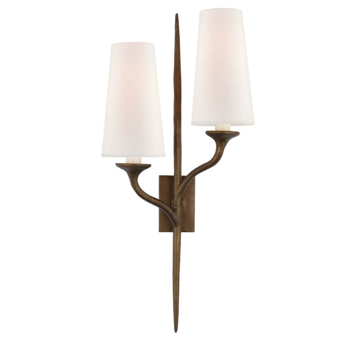Visual Comfort Signature | Iberia Double Wall Sconce — Antique Bronze Leaf, Right