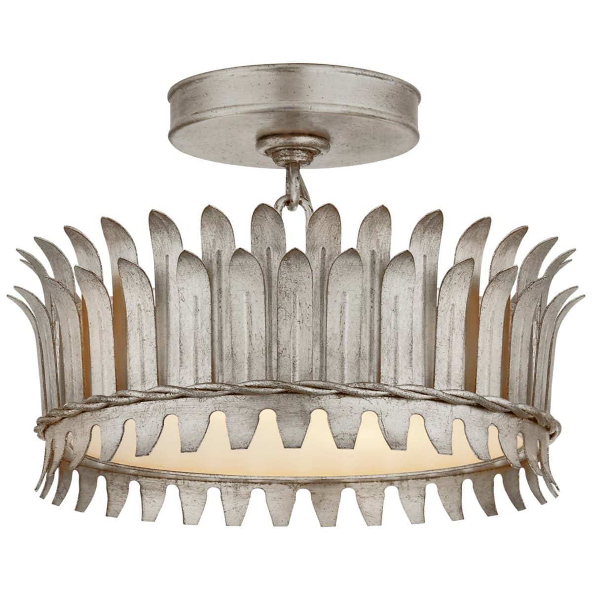 Visual Comfort Signature | Leslie Semi-Flushmount — Burnished Silver Leaf, 12 in