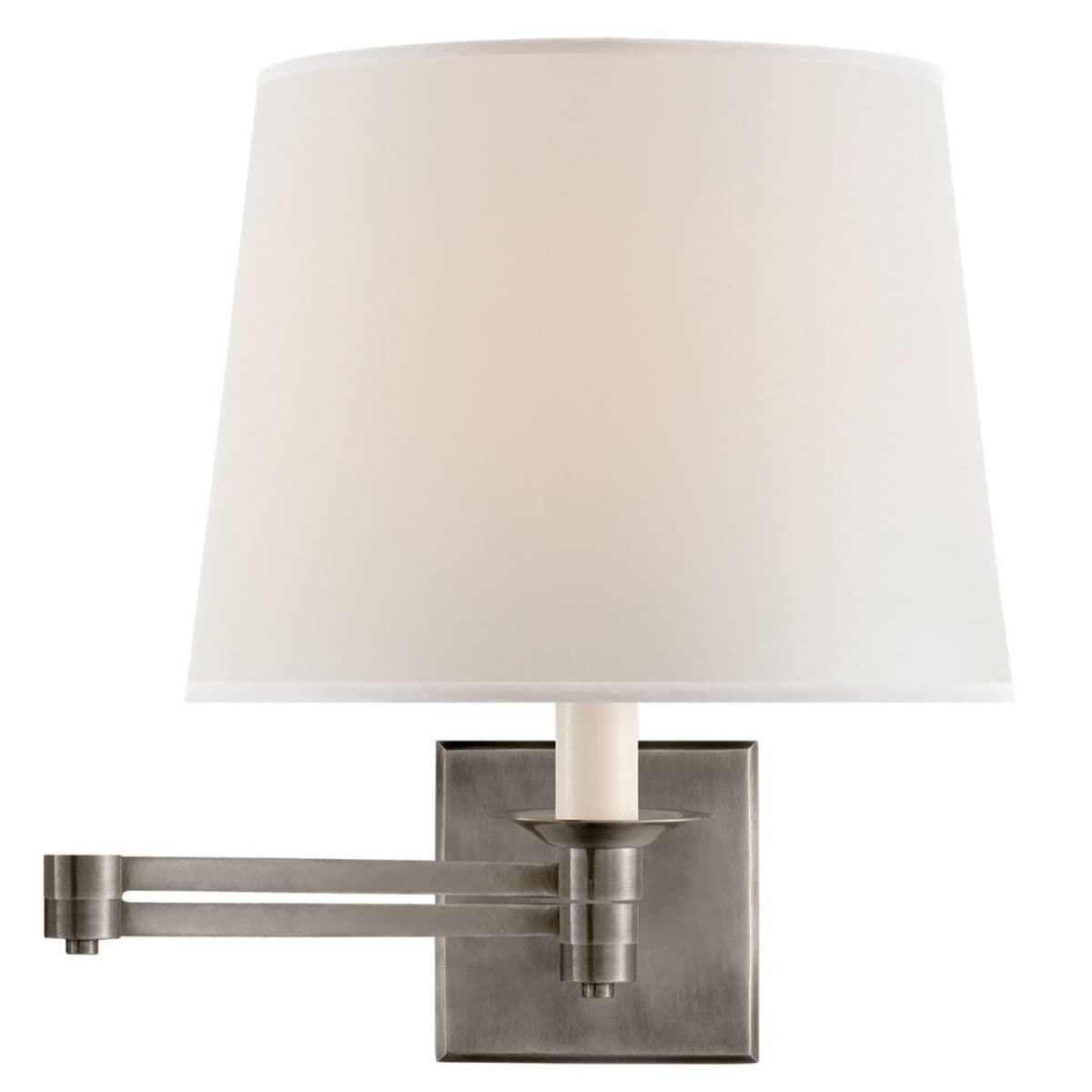 Visual Comfort Signature | Evans Swing Arm Wall Sconce — Antique Nickel