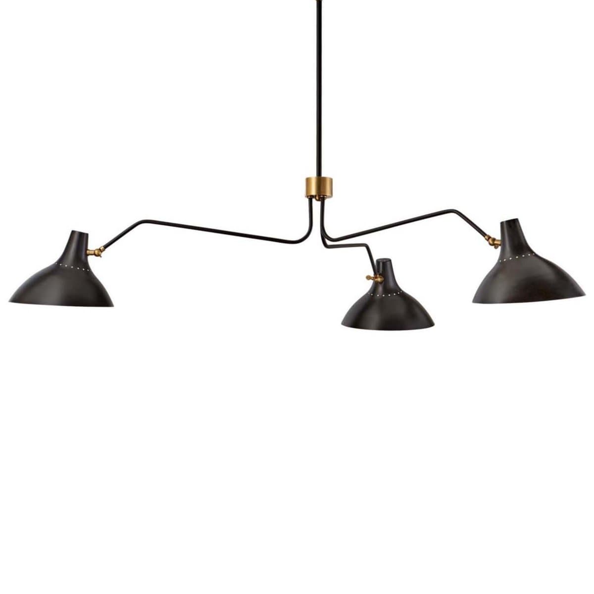 Visual Comfort Signature | Charlton Triple Arm Chandelier — Black, Medium