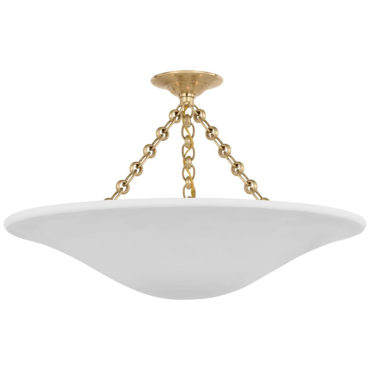 Visual Comfort Signature | Mollino Semi-Flushmount — Hand-Rubbed Antique Brass, Medium
