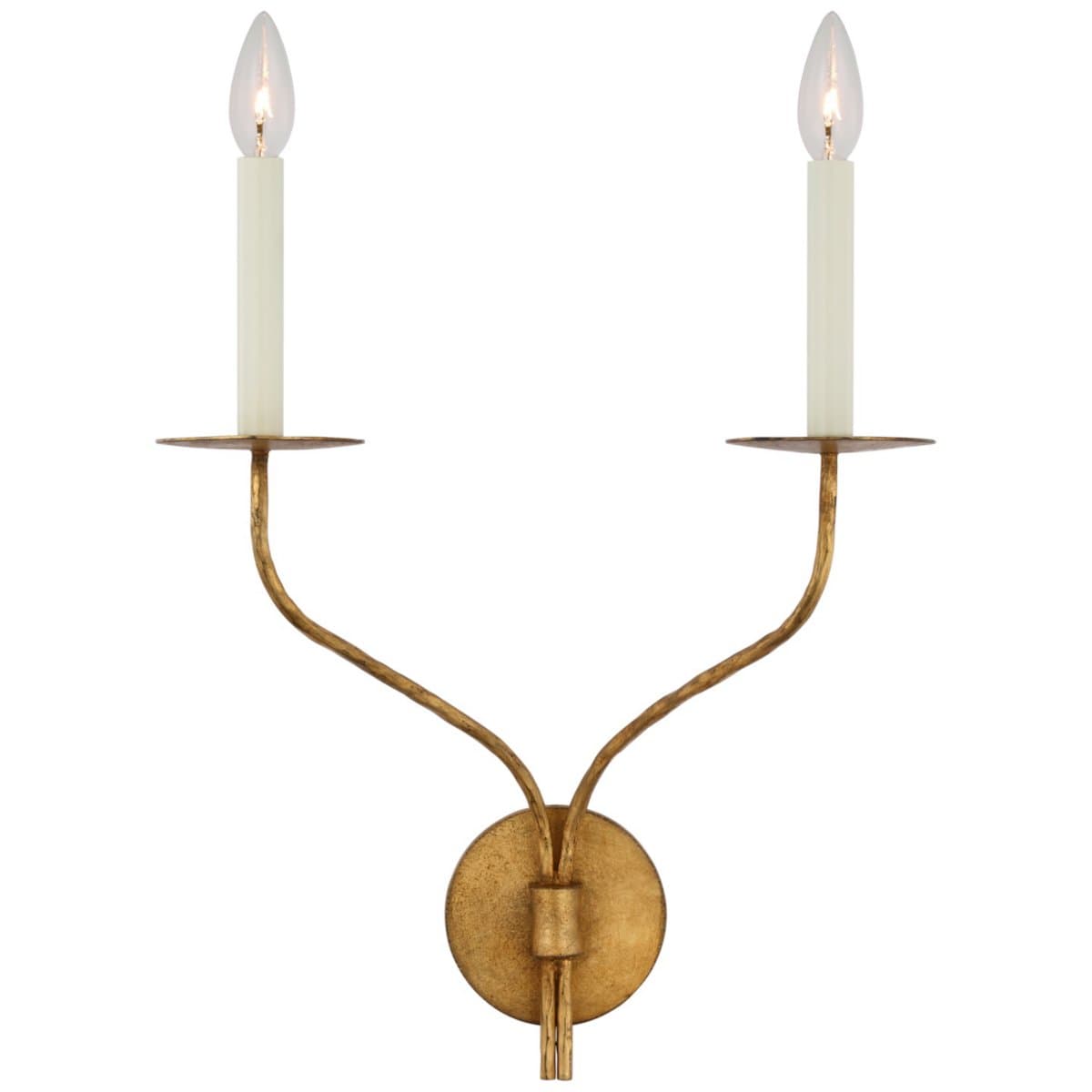 Visual Comfort Signature | Belfair Double Wall Sconce — Gilded Iron