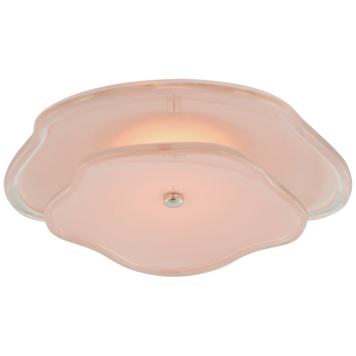 Visual Comfort Signature | Leighton Layered LED Flushmount — Blush, Polished Nickel, Medium