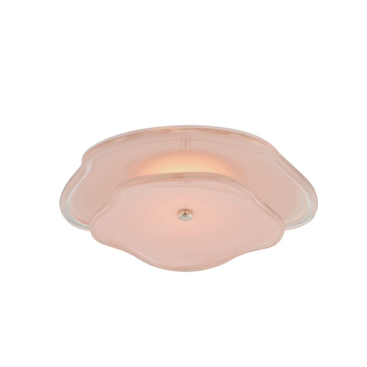 Visual Comfort Signature | Leighton Layered LED Flushmount — Blush, Polished Nickel, Small