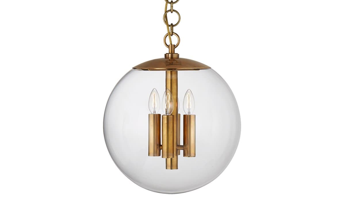 Visual Comfort Signature | Turenne Medium Globe Pendant — Hand-Rubbed Antique Brass