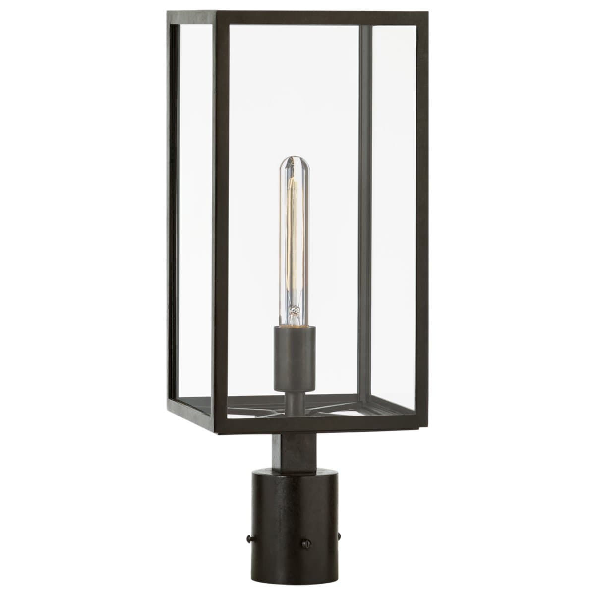 Visual Comfort Signature | Fresno Outdoor Post Light — Aged Iron