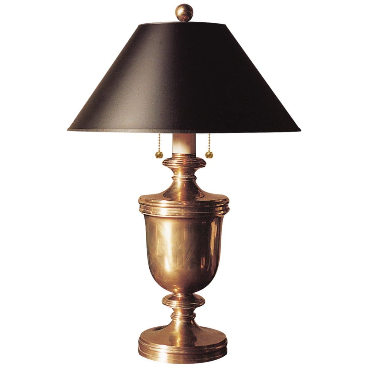 Visual Comfort Signature | Classical Urn Form Medium Table Lamp — Black, Antique Burnished Brass