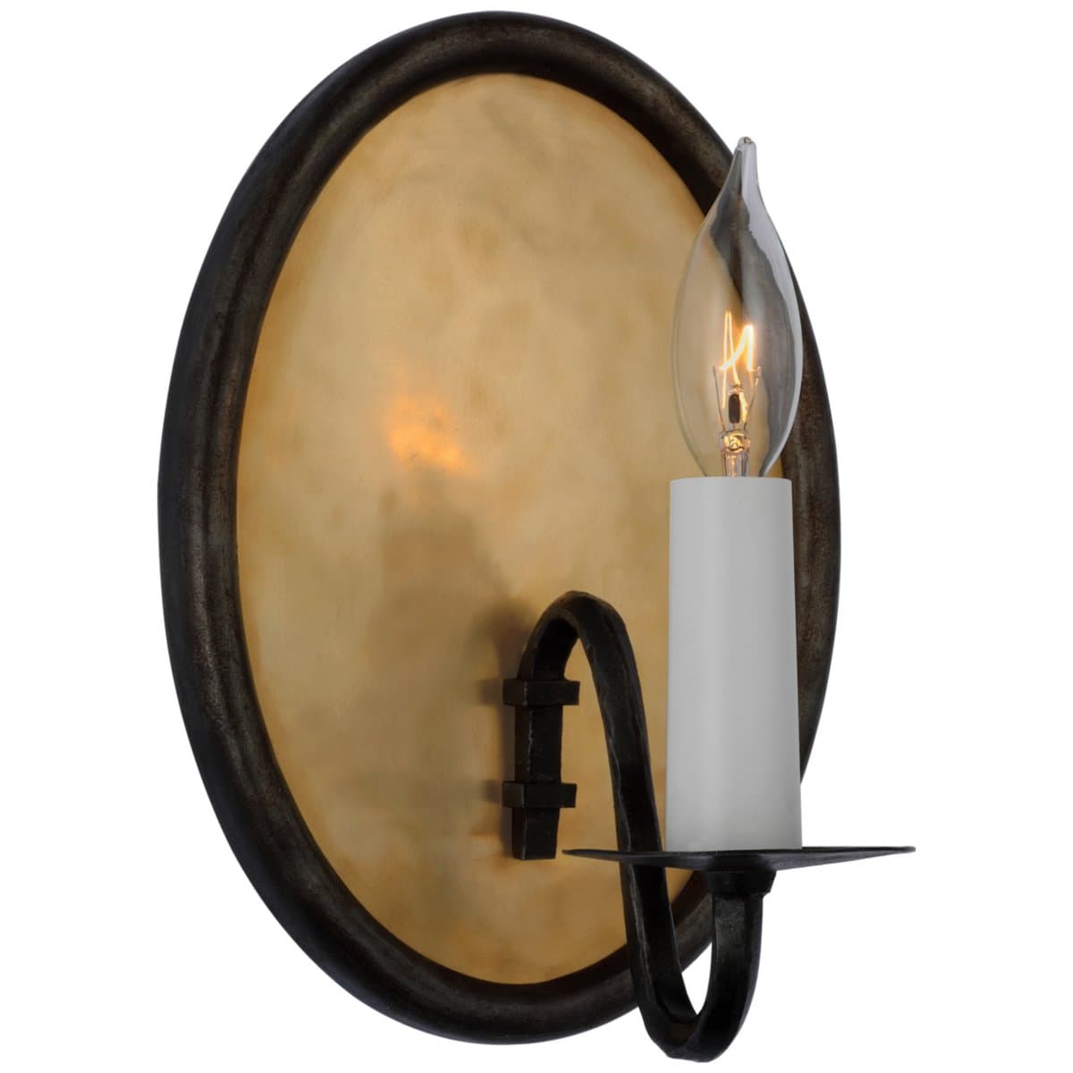 Visual Comfort Signature | Ancram Single Wall Sconce — Natural Brass with Aged Iron