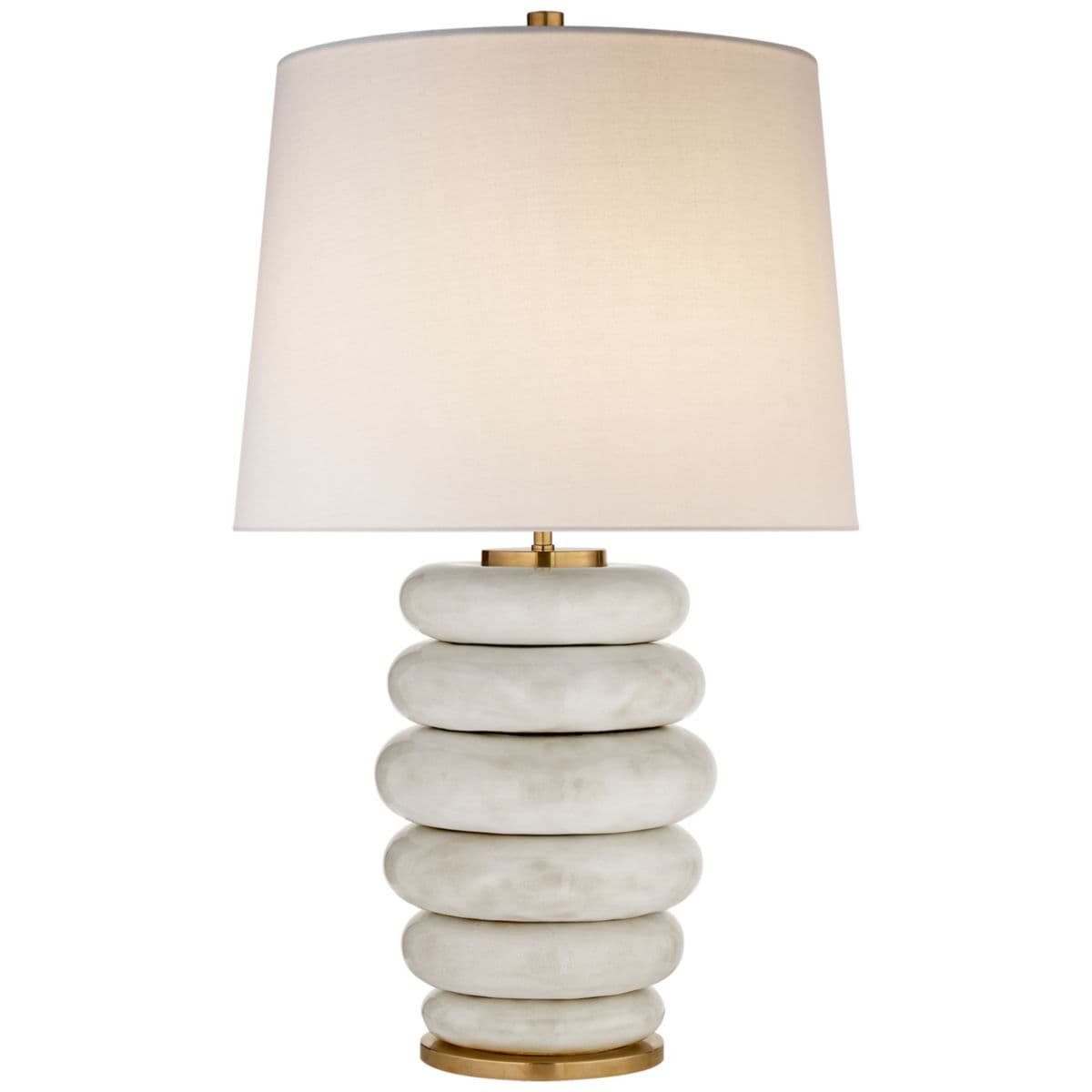 Visual Comfort Signature | Phoebe Stacked Table Lamp — Antiqued White, Large