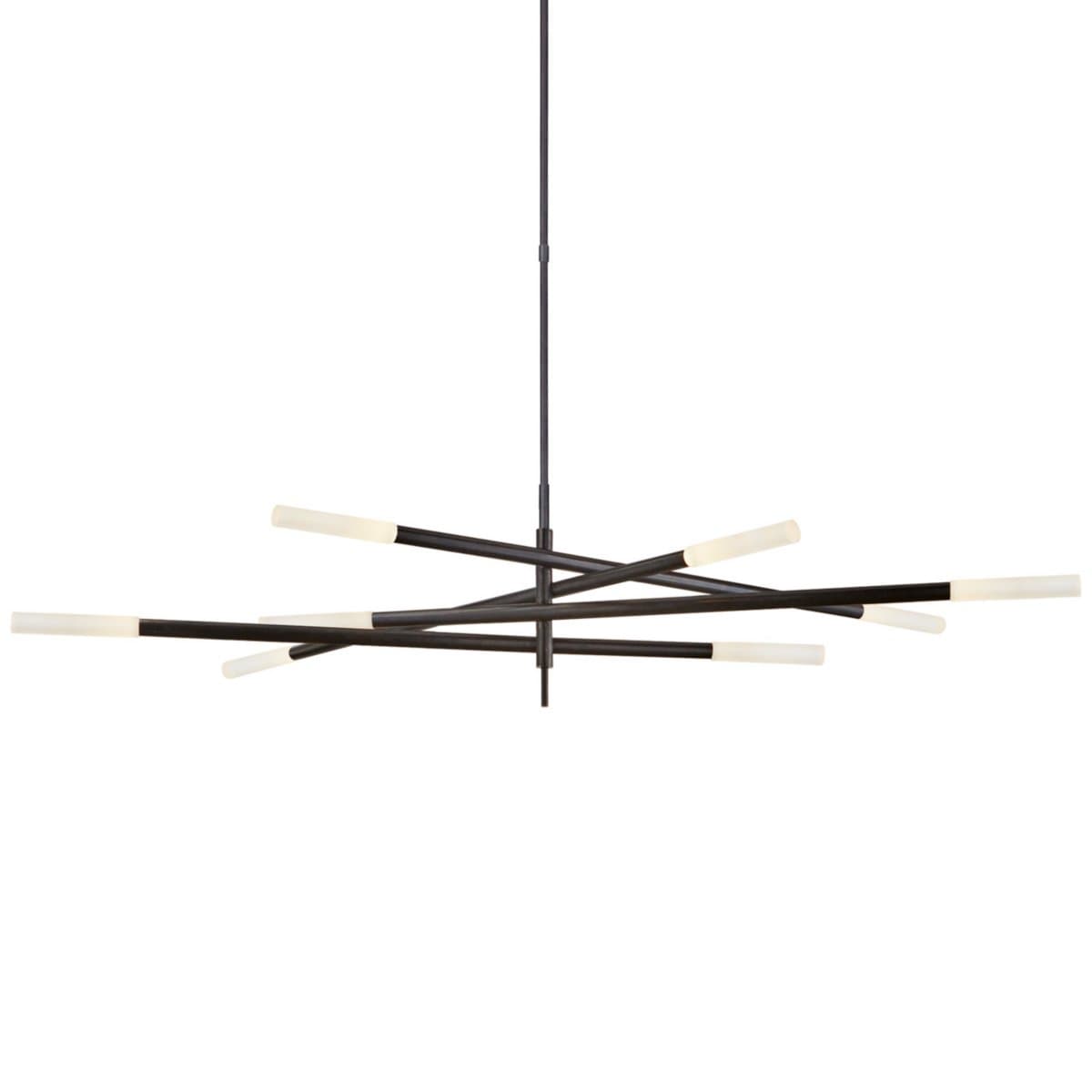 Visual Comfort Signature | Rousseau Grande LED Chandelier — Bronze, Seeded Glass, 8 - alternate view