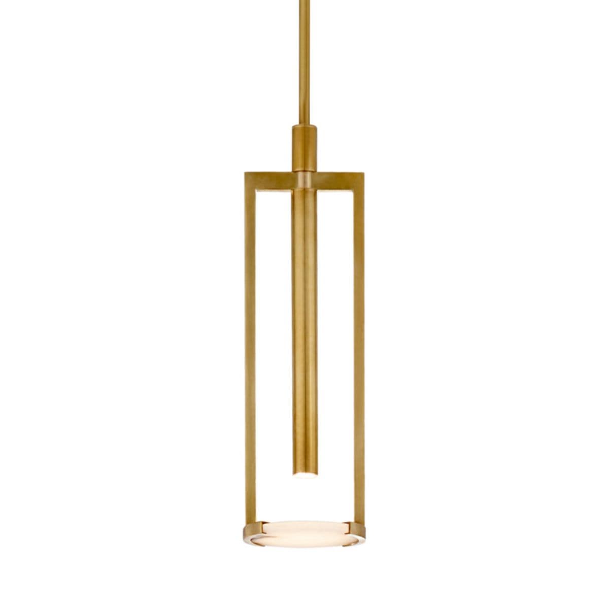 Visual Comfort Signature | Melange Floating Disc LED Pendant by Visual Comfort Signatur — Antique-Burnished Brass, Small