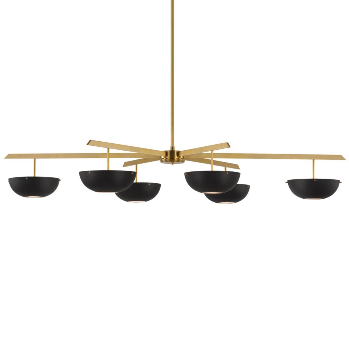Visual Comfort Signature | Valencia LED Chandelier — Matte White Finish 2:Hand-Rubbed Antique Brass, 6 - alternate view