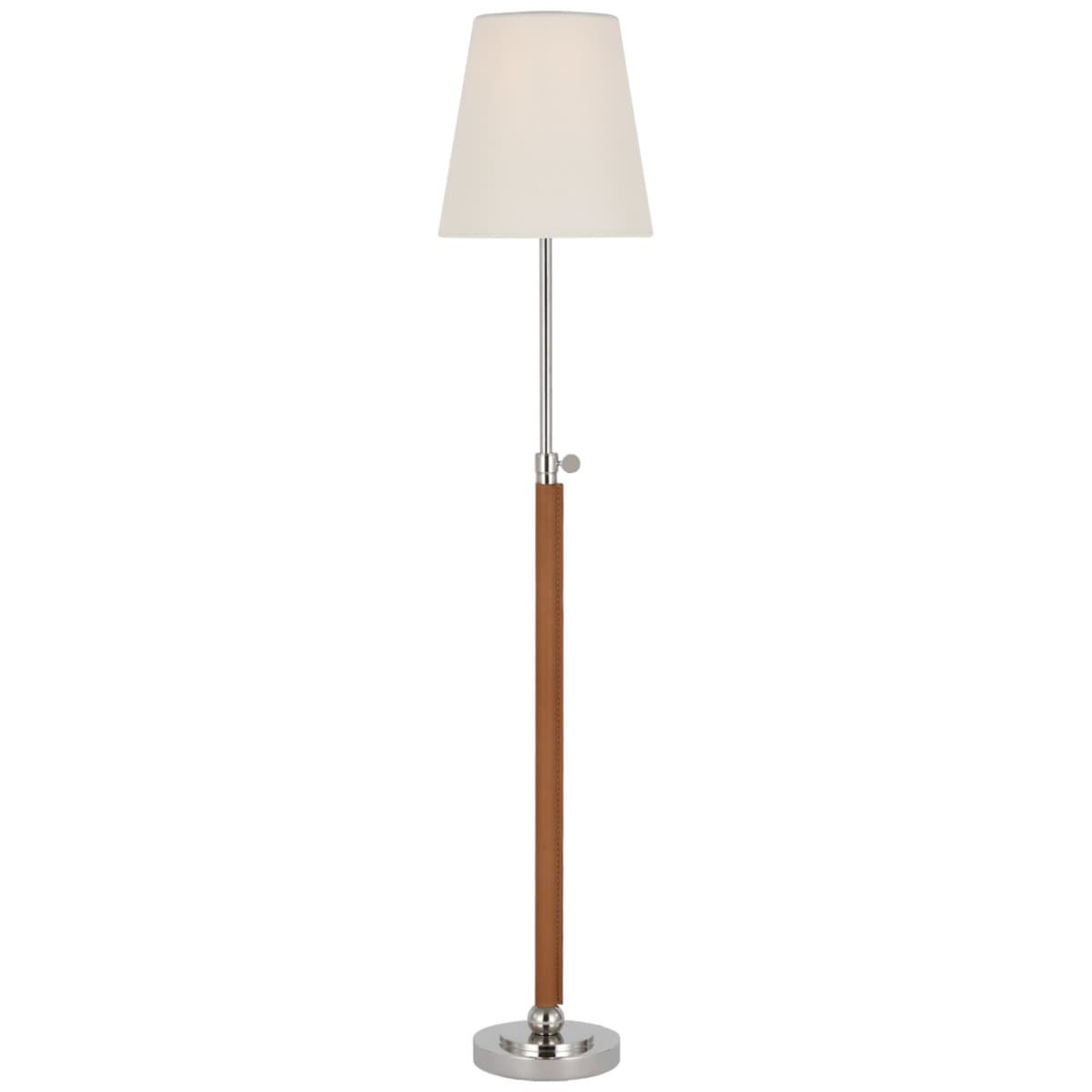 Visual Comfort Signature | Bryant Wrapped Table Lamp — Polished Nickel and Natural Leather