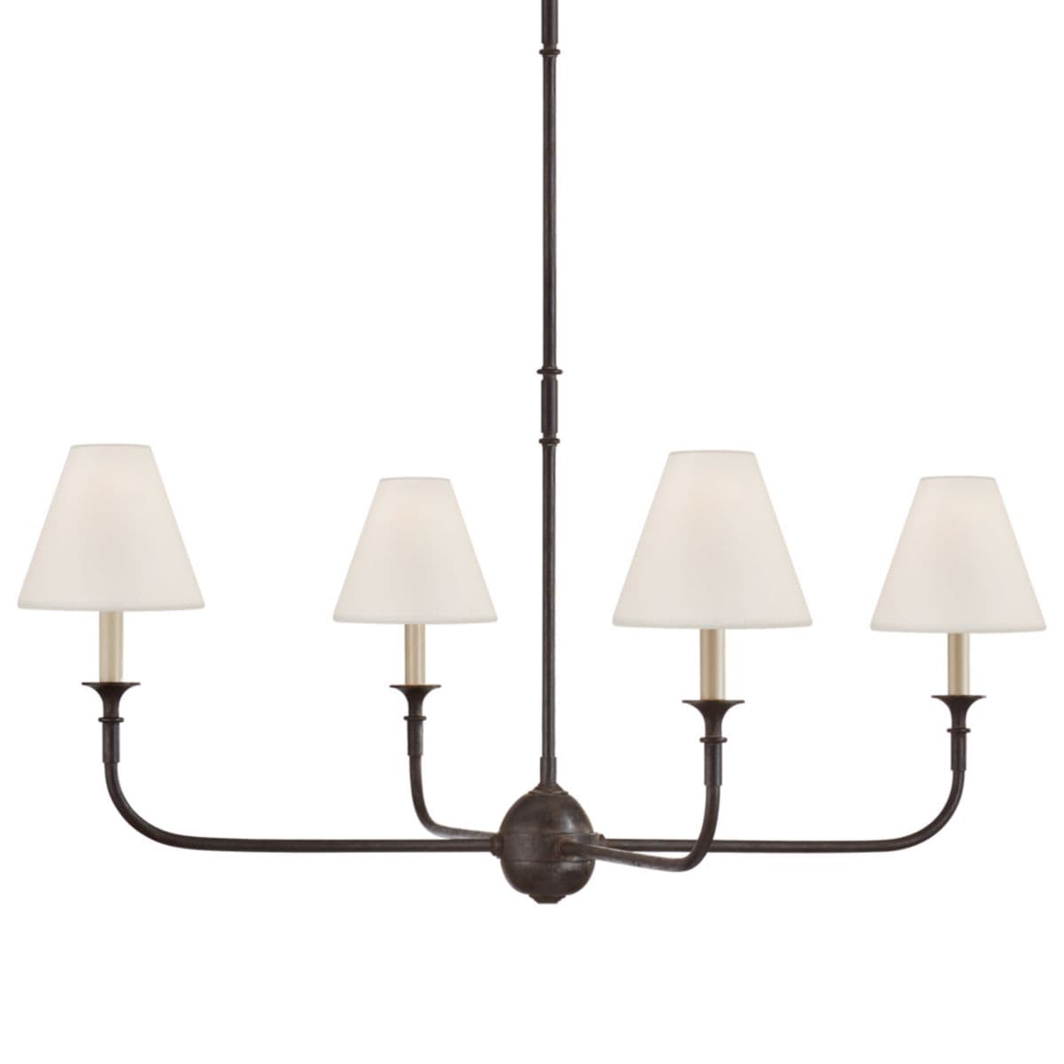 Visual Comfort Signature | Piaf Chandelier — Aged Iron and Ebonized Oak, Large
