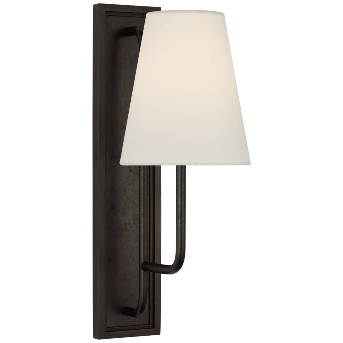 Visual Comfort Signature | Rui Linen Wall Sconce — Aged Iron, Small
