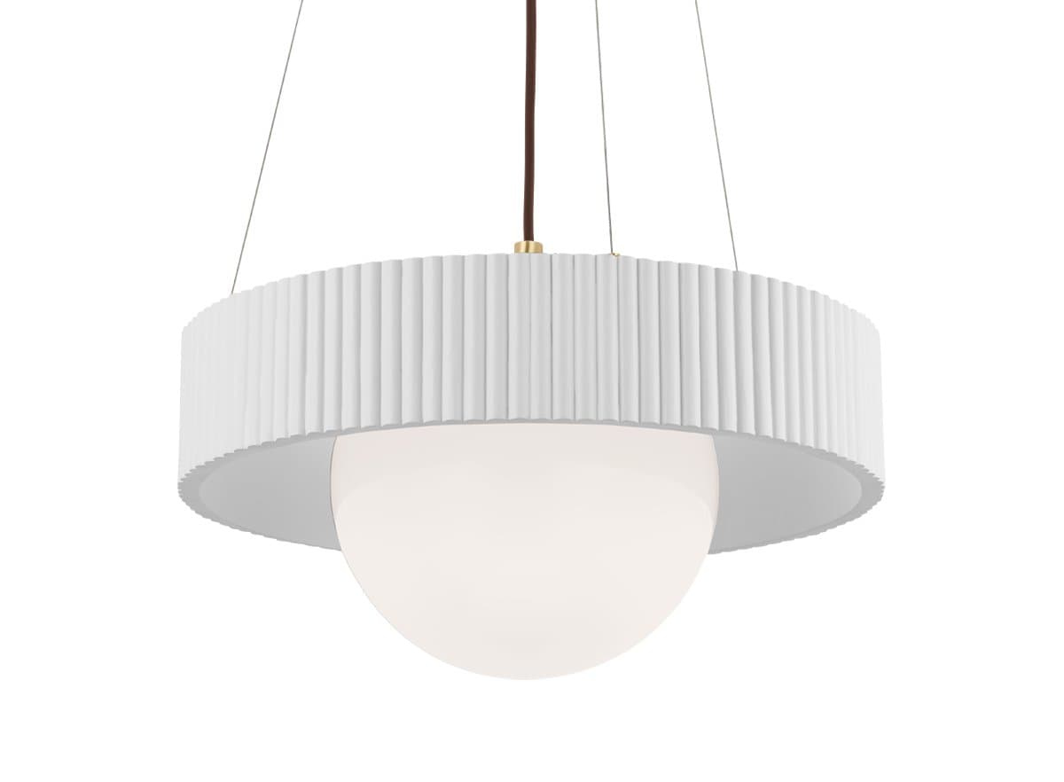 Visual Comfort Signature | Arena Ring and Globe Chandelier — Hand-Rubbed Antique Brass with Natural Oak, Small - alternate view