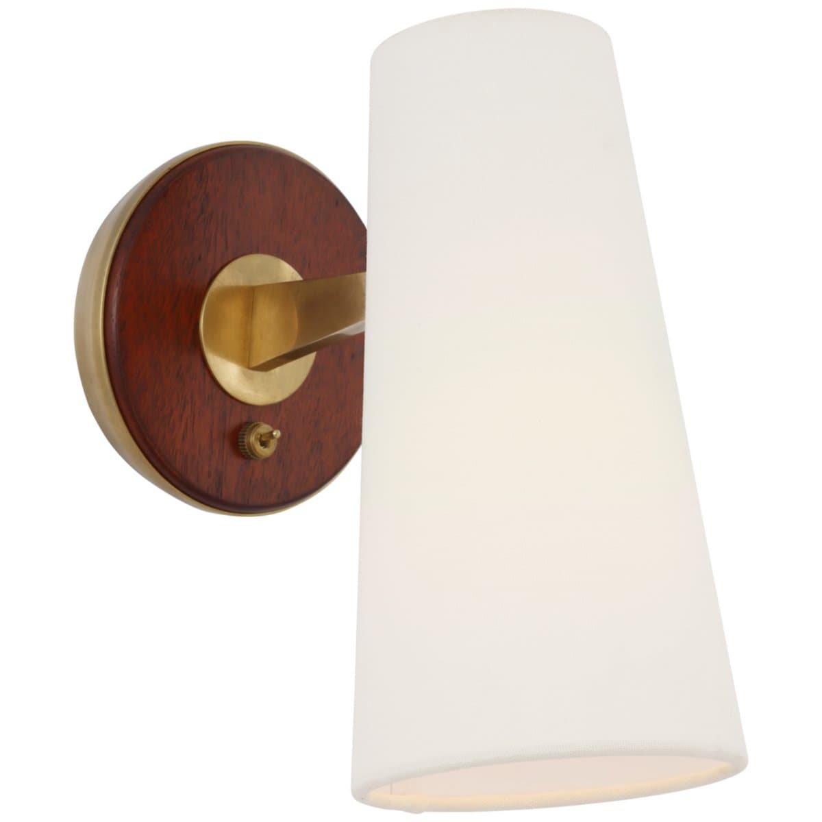 Visual Comfort Signature | Olina Wall Sconce — Hand-Rubbed Antique Brass and Mahogany
